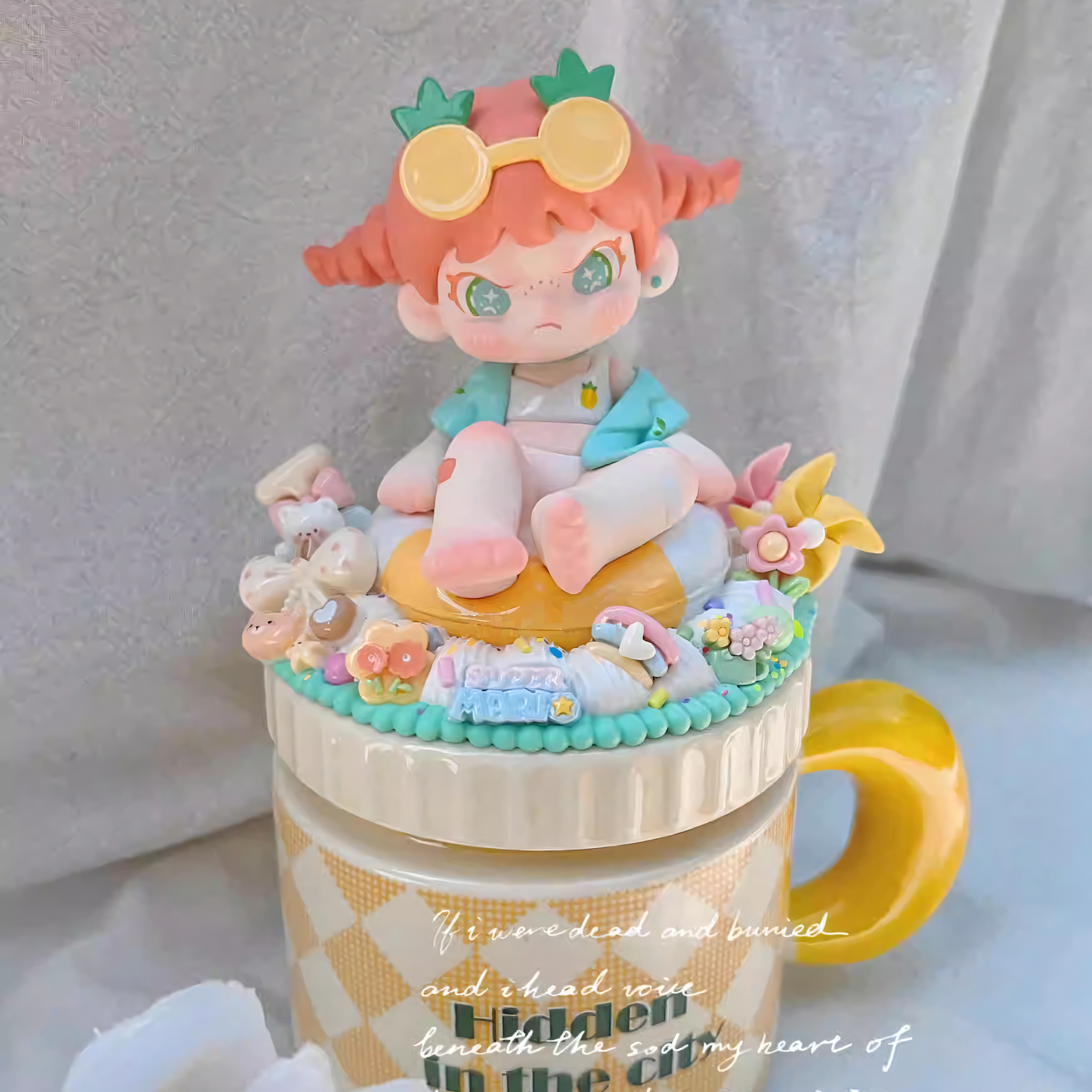 MPLANET Pop Mart Decoden Mug, Made-to-order Cream Gel Handicrafts