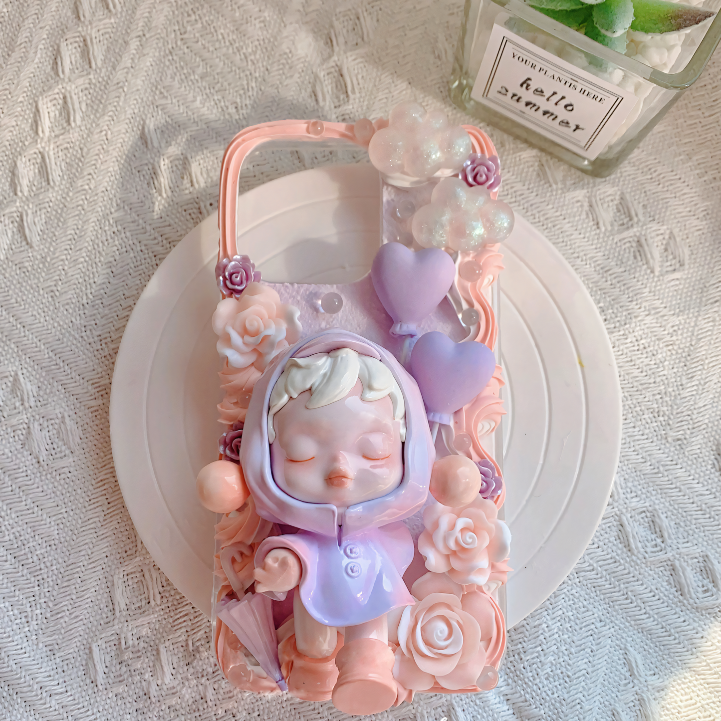 MPLANET Warmth Phone Case, Made-to-order Decoden Protective Cover, Handmade Cream Gel Project