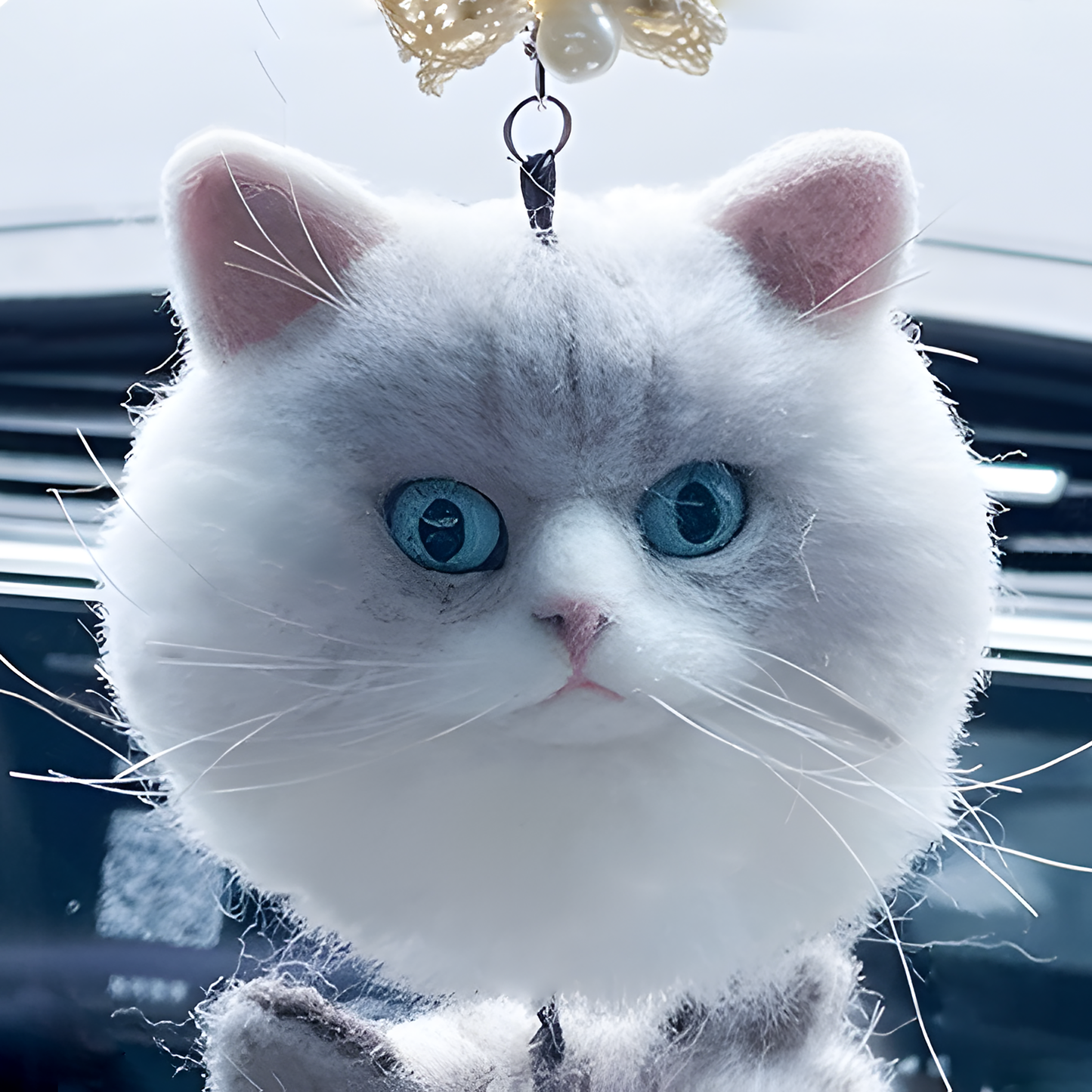 MPLANET Wool Felt DIY car hanging cat and dog simulation avatar pendant, key pet customization, finished product, creative ornament