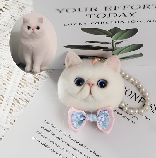 MPLANET Wool Felt Cat and Dog Simulation Avatar Pendant Key Pet Customization Poke Joy Finished Product Creative Birthday Gift