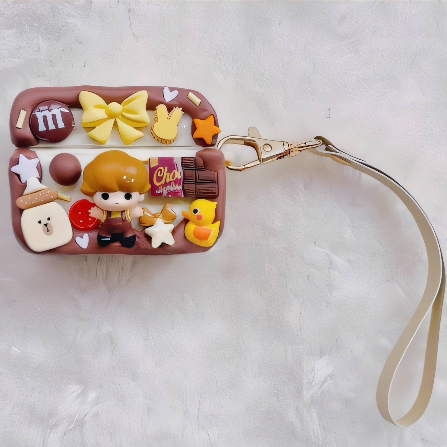 MPLANET Pop Mart Decoden Earphone Case, Made-to-order Protective Cover, Handmade Cream Gel Project