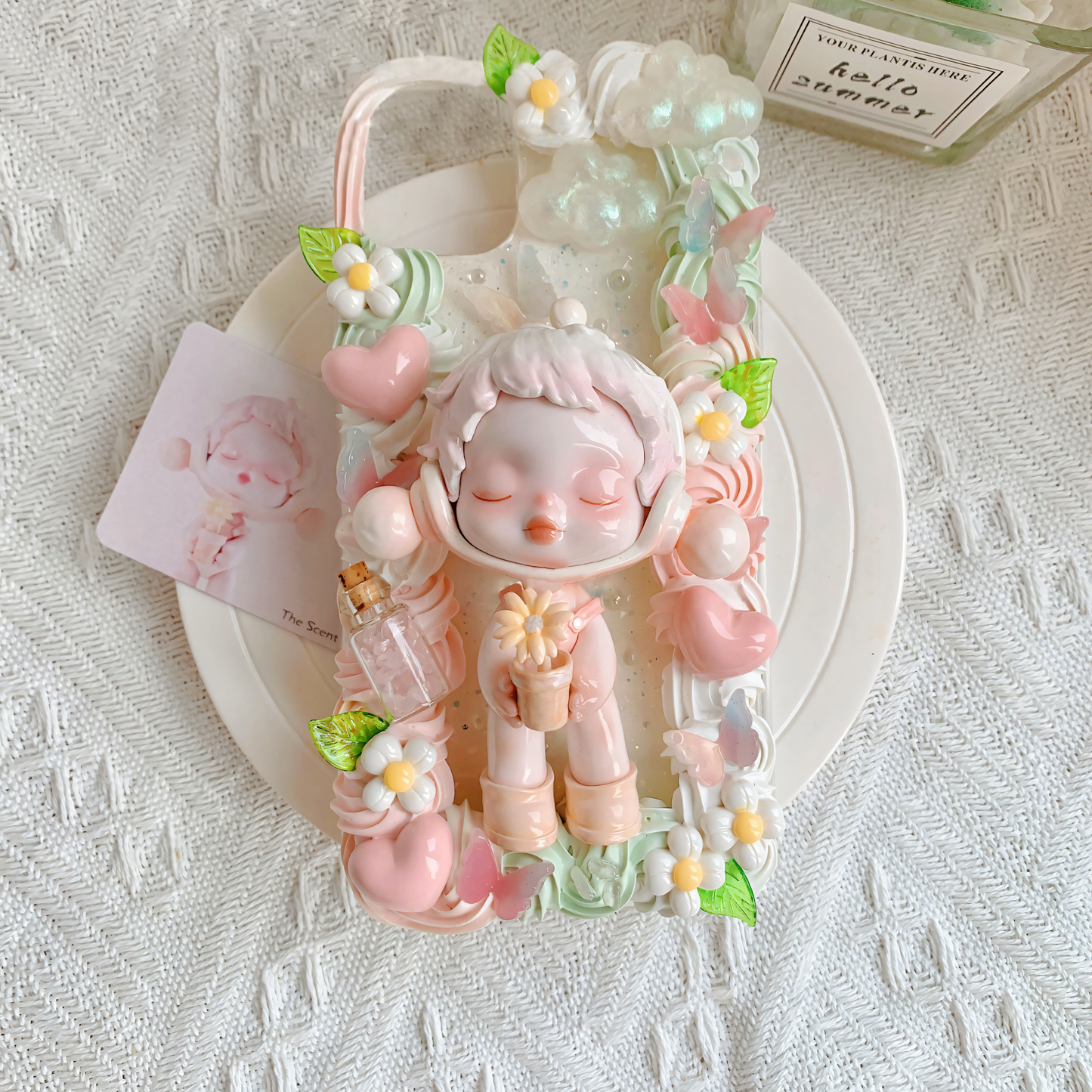 MPLANET Warmth Phone Case, Made-to-order Decoden Protective Cover, Handmade Cream Gel Project