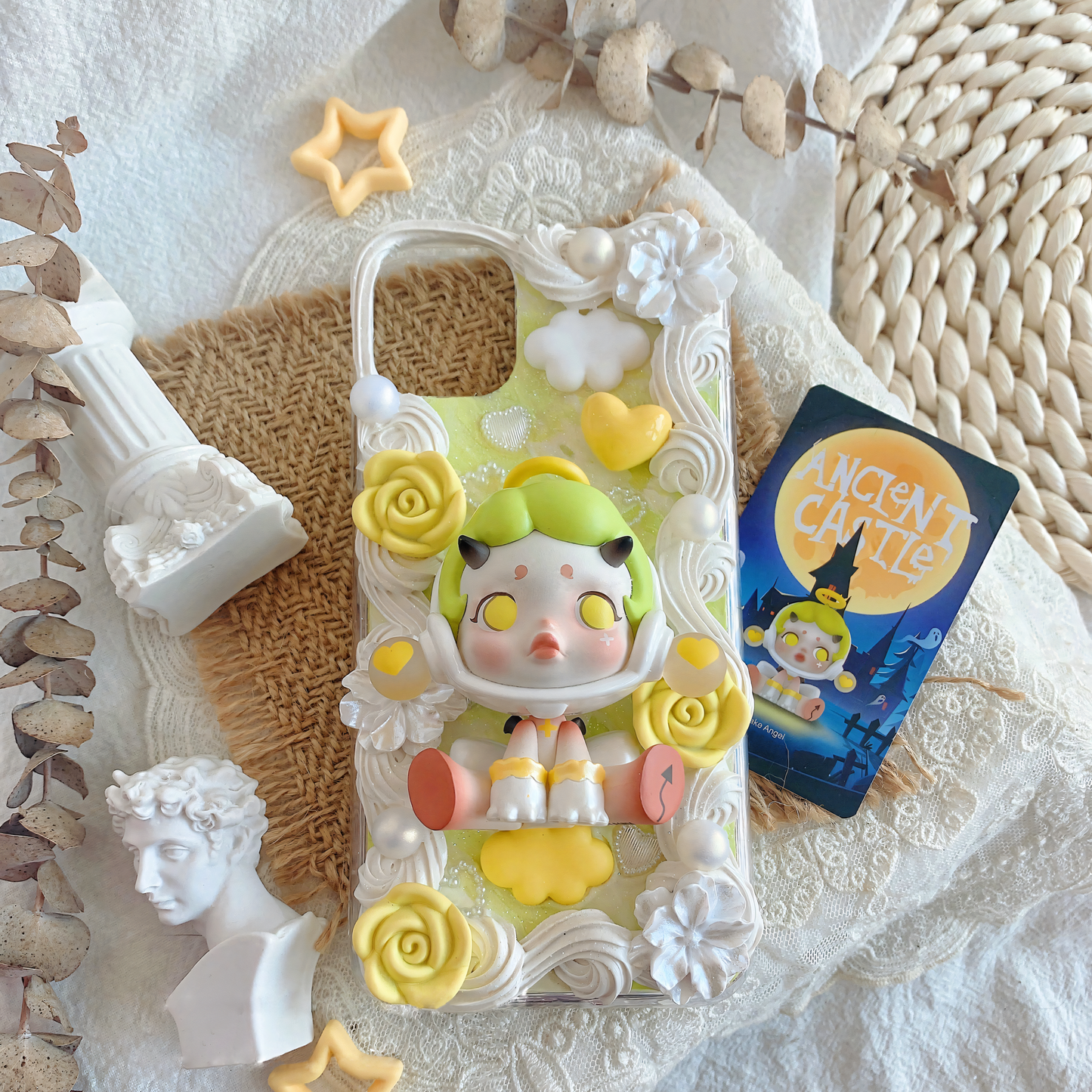 MPLANET Jungle Castle Decoden Phone Case, Made-to-order Protective Cover, Handmade Cream Gel Project