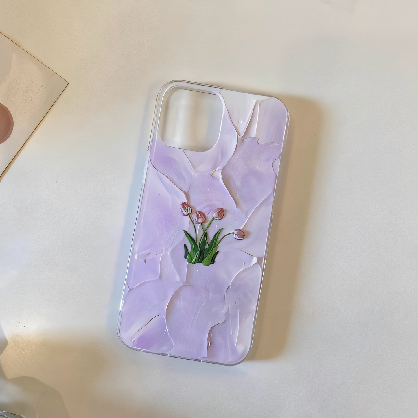 MPLANET Decoden Made-to-order Tulip Phone Case, Cream Gel Original Protective Cover, Handmade DIY