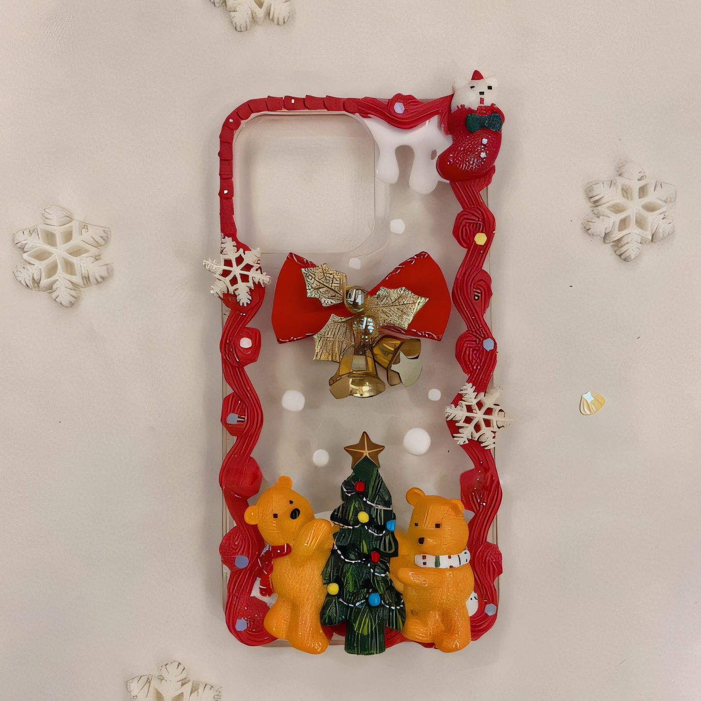 MPLANET Cutstomized Christmas Cream Gel Phone Case, Original Protective Cover, Handmade DIY