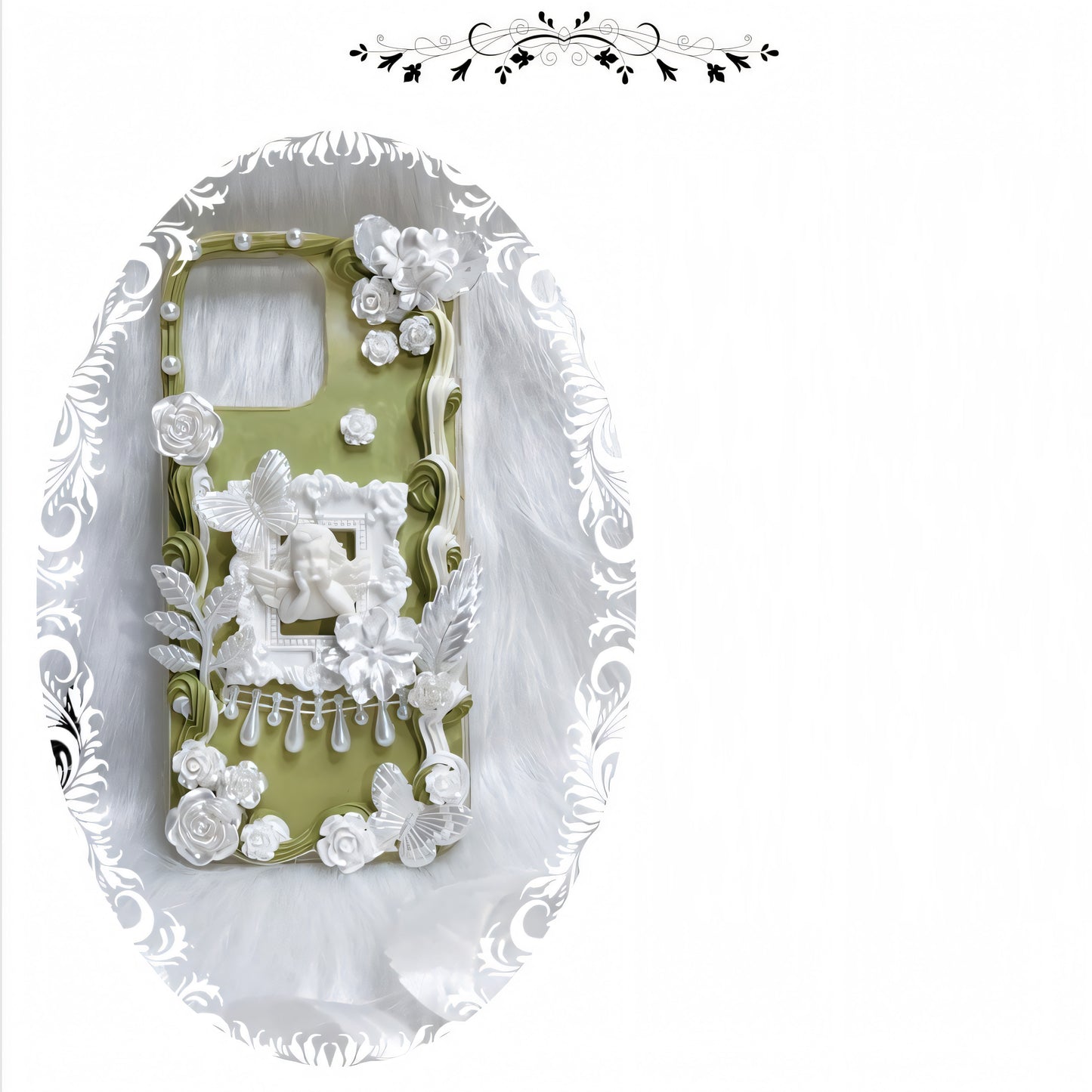 MPLANET Decoden Baroque Phone Case, Made-to-order Cream Gel Original Protective Cover, Handicrafts, DIY