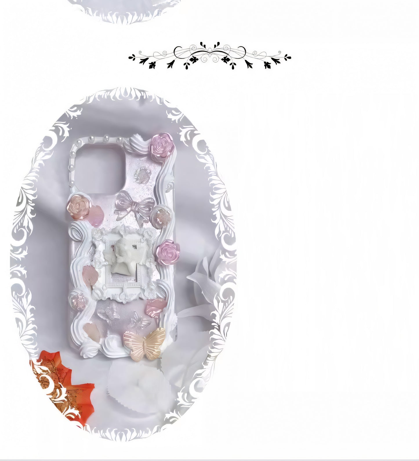 MPLANET Decoden Baroque Phone Case, Made-to-order Cream Gel Original Protective Cover, Handicrafts, DIY