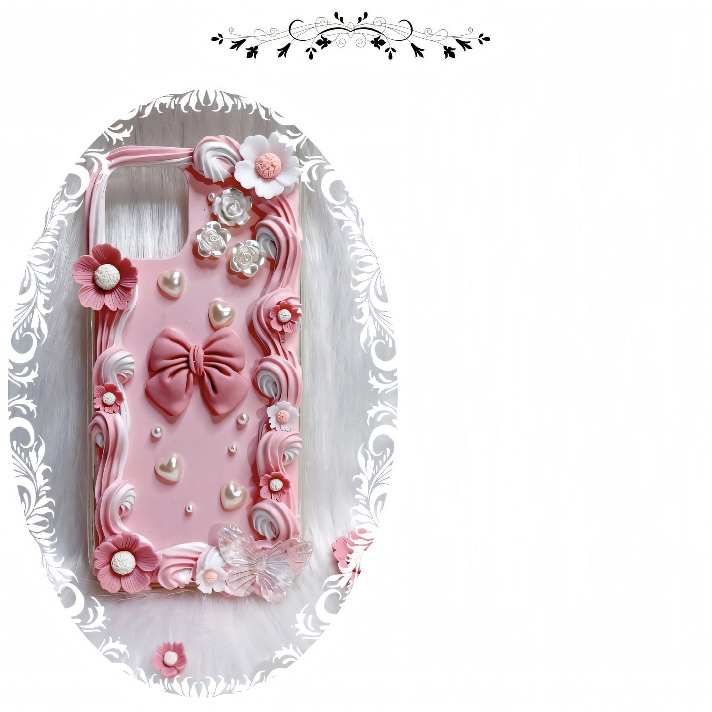 MPLANET Decoden Baroque Phone Case, Made-to-order Cream Gel Original Protective Cover, Handicrafts, DIY