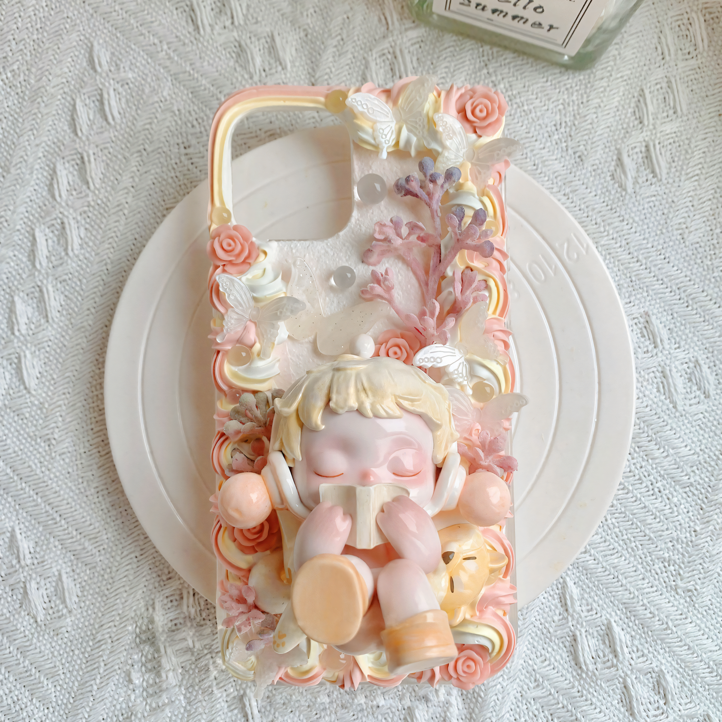 MPLANET Warmth Phone Case, Made-to-order Decoden Protective Cover, Handmade Cream Gel Project