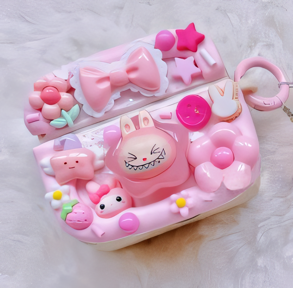 MPLANET Pop Mart Decoden Earphone Case, Made-to-order Protective Cover, Handmade Cream Gel Project