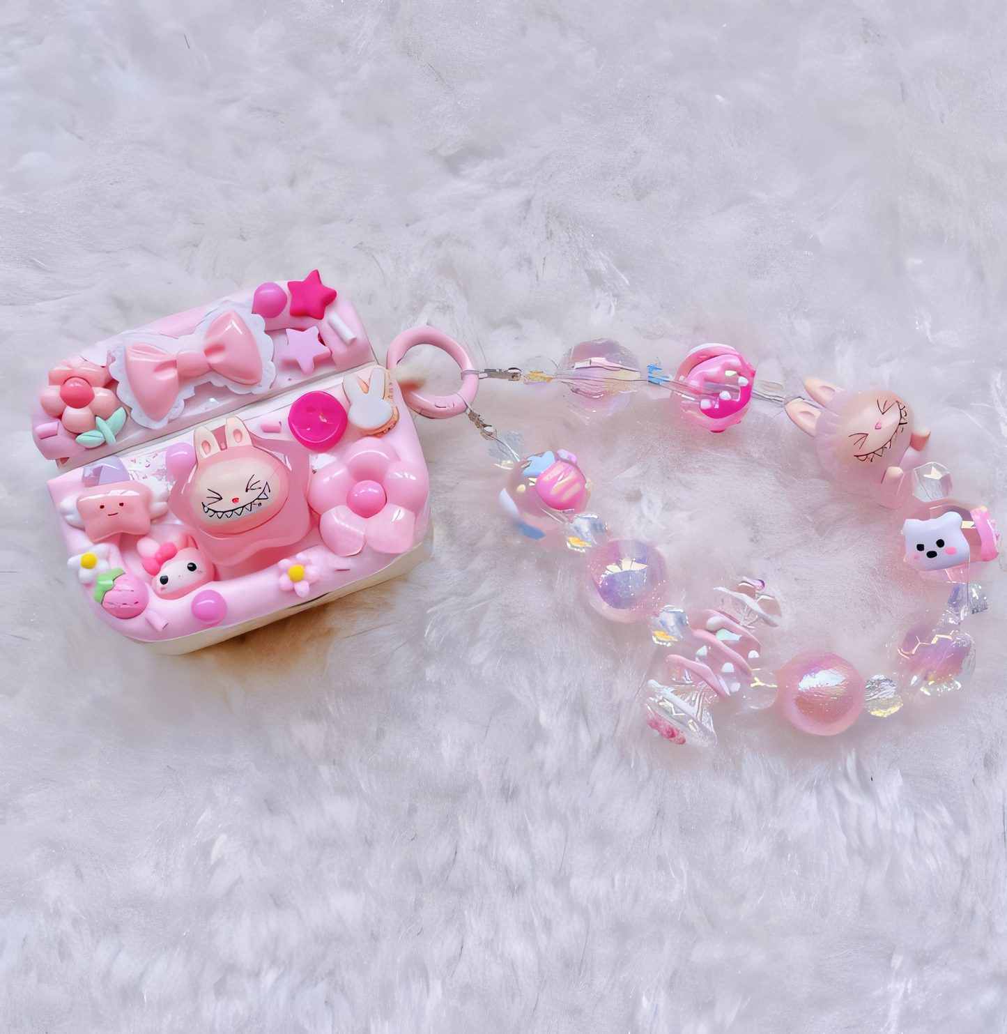 MPLANET Pop Mart Decoden Earphone Case, Made-to-order Protective Cover, Handmade Cream Gel Project