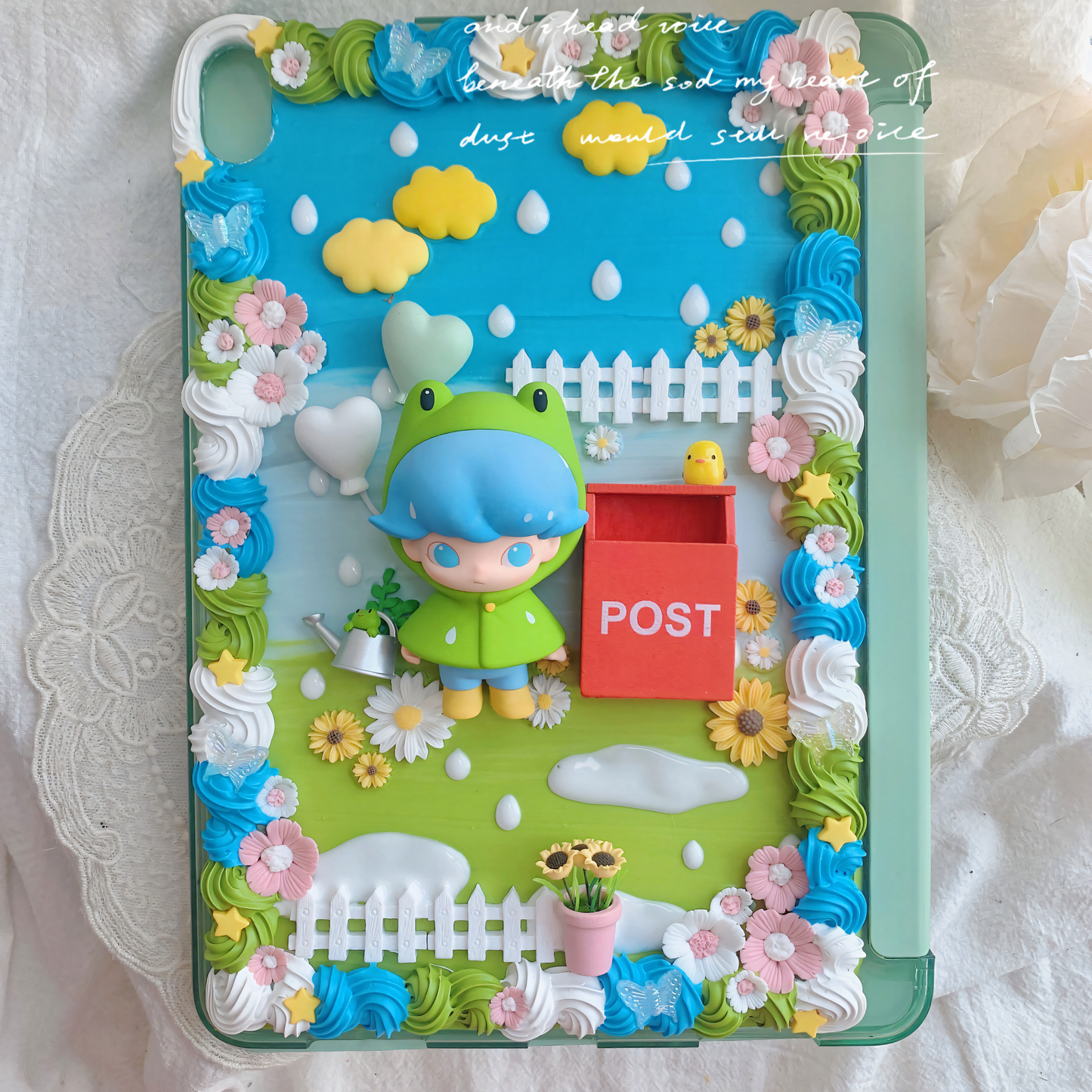 MPLANET Decoden iPad Case, Made-to-order Protective Cover, Cream Gel Handicrafts