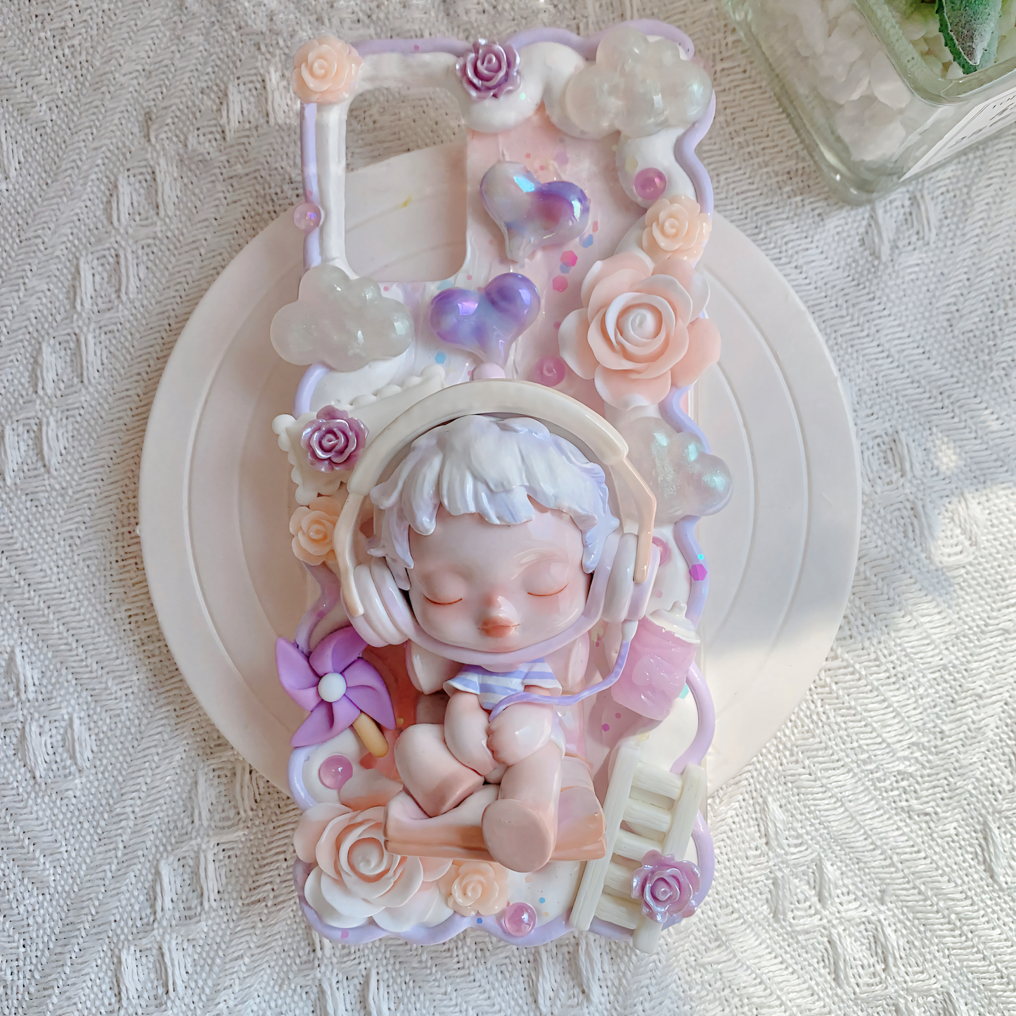 MPLANET Warmth Phone Case, Made-to-order Decoden Protective Cover, Handmade Cream Gel Project