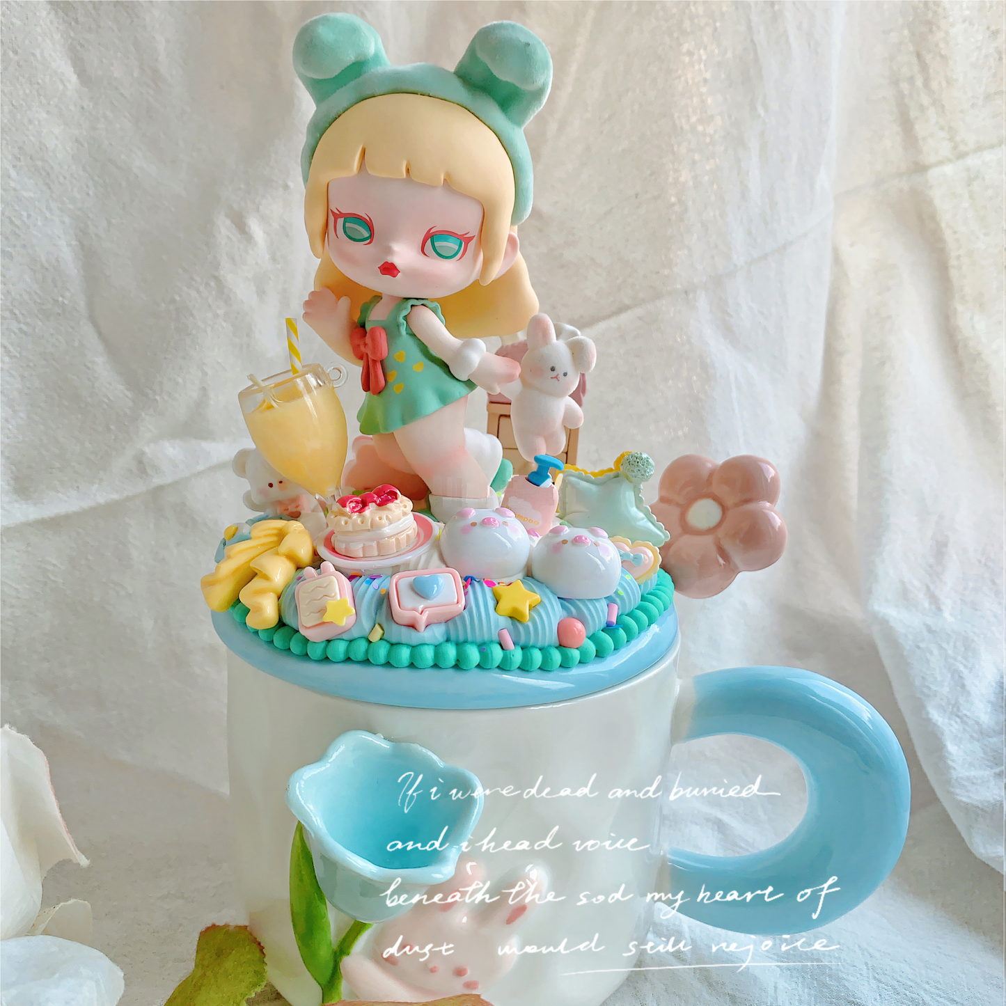 MPLANET Pop Mart Decoden Mug, Made-to-order Cream Gel Handicrafts