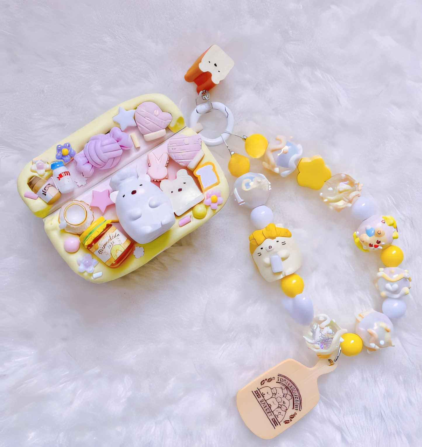 MPLANET Pop Mart Decoden Earphone Case, Made-to-order Protective Cover, Handmade Cream Gel Project