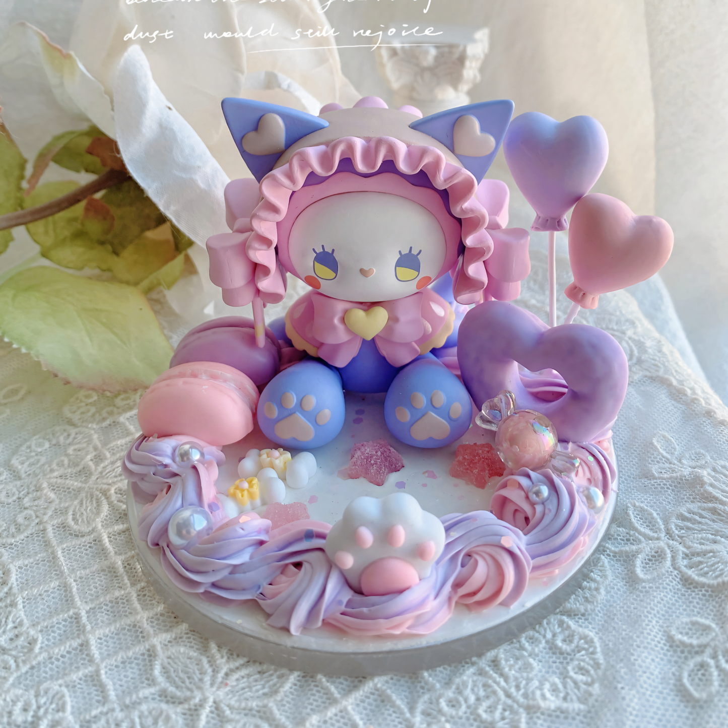 MPLANET Pop Mart Decoden Phone Holder Ornaments, Made-to-order Cream Gel Handicrafts