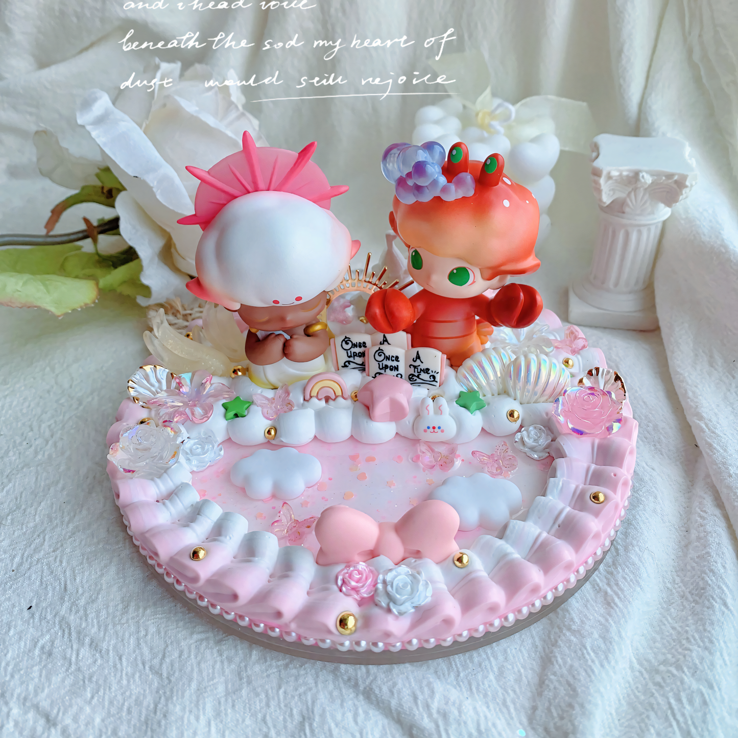 MPLANET Pop Mart Decoden Phone Holder Ornaments, Made-to-order Cream Gel Handicrafts