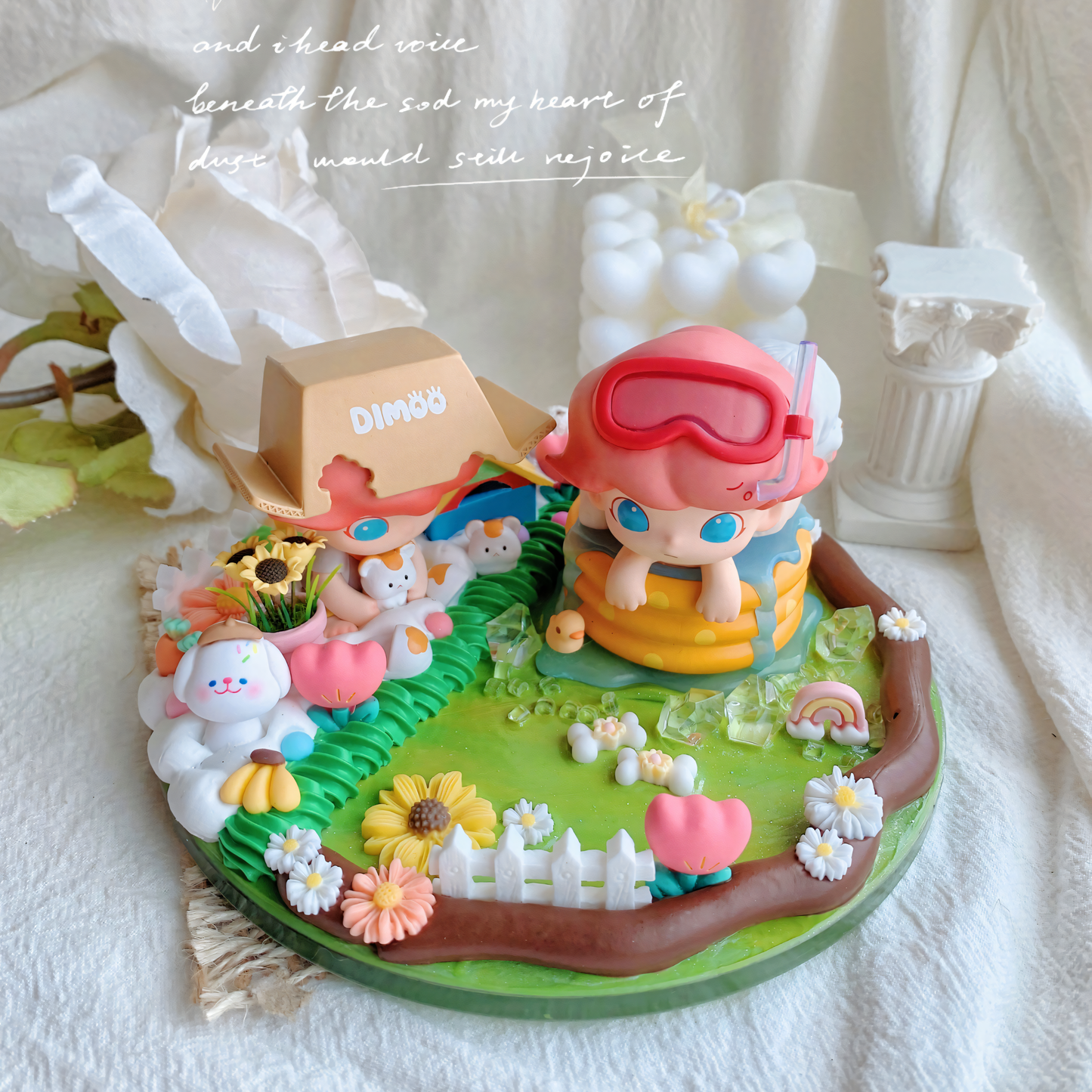 MPLANET Pop Mart Decoden Phone Holder Ornaments, Made-to-order Cream Gel Handicrafts