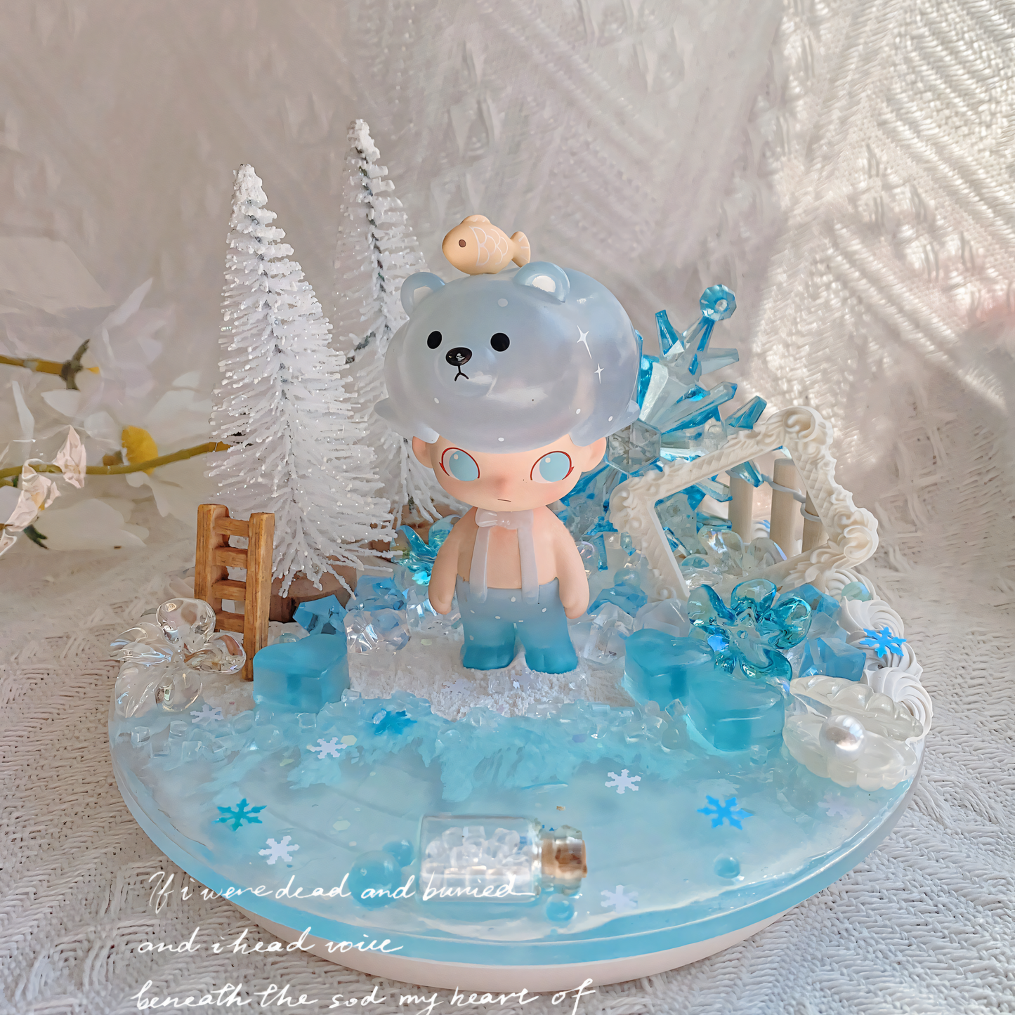 MPLANET Pop Mart Decoden Phone Holder Ornaments, Made-to-order Cream Gel Handicrafts