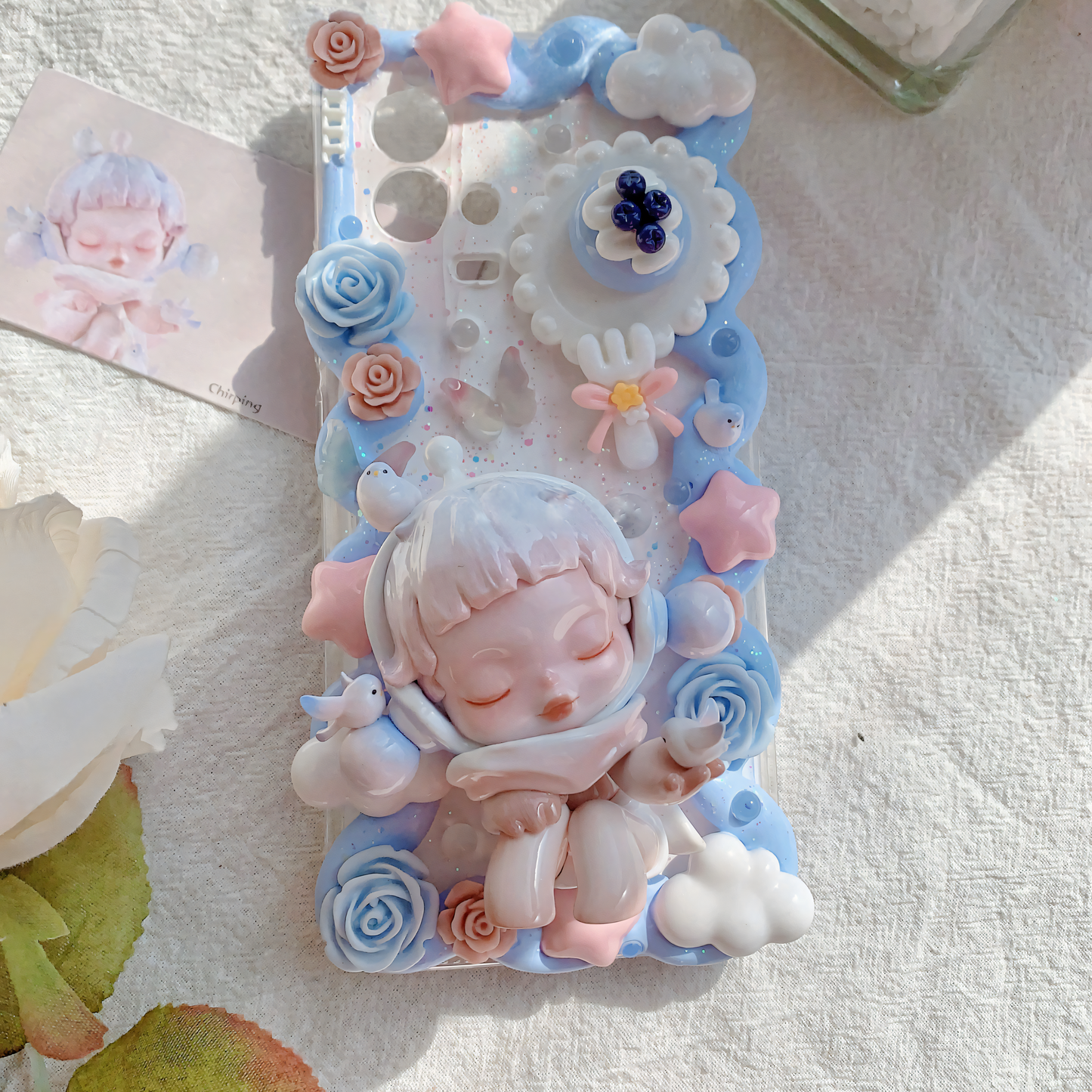 MPLANET Warmth Phone Case, Made-to-order Decoden Protective Cover, Handmade Cream Gel Project